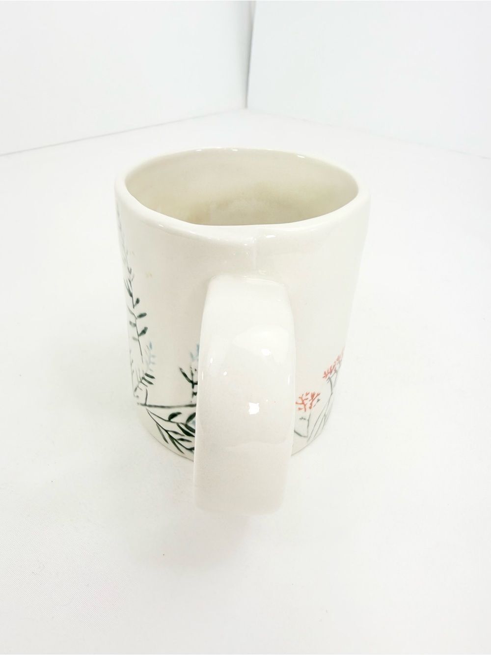 Anthropologie DAGNY Monogram Initial Letter C Textured Botanical Ceramic Mug - Picture 4 of 14